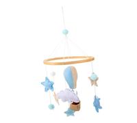 INOOMP Cloud and Hot Air Balloon Baby Crib Mobile for Nursery Decoration, Felt Ball Hanging Ornament for Newborn Girls and Boys, Nordic Style Bed Bell for Cot and Stroller
