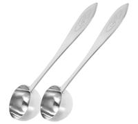 INOOMP Coffee Measuring Spoons 2pcs Stainless Steel Kitchen Scoop 20ml Capacity with Rustless One-piece Construction and High Polish Finish, Classic Style for Cocoa and Protein