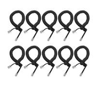 INOOMP Coiled Telephone Cord for Landlines Phone Cables 10pcs Black PVC ABS Copper Material for Office and Home Use with Anti-knot and No Disconnection Features