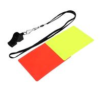 INOOMP Compact Referee Football Cards with Loud Whistle Red Yellow Judge Cards for Soccer Matches Lightweight Design for Easy Carry and Quick Use