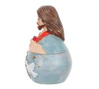 INOOMP Confirmation Collection Keepsake Box Priest Statue Resin Christian Sculpture Prayer Request Box, Functional Storage and Friendly Learning Tool, for Car Dashboard Decor or Church