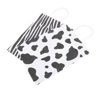 INOOMP Cow Pattern Paper Packaging Bags 24Pcs Brown Paper for Birthday Party Favour Shopping and Bakery Use