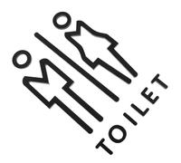 INOOMP Creative Acrylic Toilet Sign for Restroom Direction and Practical Design, Black Wc Sign Suitable for Lavatory and Scenic Spot Use