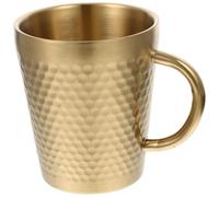 INOOMP Creative Coffee Cup with Drop Resistance for Breakfast Milk Tea Hot Drinks Mug with Stylish Hammered Gold Texture and Clean Reusable Drinking Cup