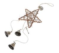 INOOMP Creative Decorative Bell for Home Door Handle, Sturdy Iron and Rattan Material with Comfortable Hand Feeling, Simple Structure, a Garden Hanging Bell or Blessing Ornament