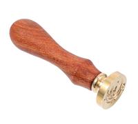 INOOMP Creative Retro Style Stamps Wax Seal with Copper and Wood Handle Sturdy Wax Printing Moon and Crystal Pattern Elegant Design for Handicraft and Invitations