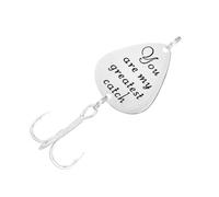 INOOMP Creative Stainless Steel Guitar Pick Fishing Lure with Triple Hooks You Are My Greatest Catch Pattern Weighted Bait for Deep Water Fishing Metal Tackle Accessory for Outdoor