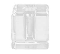 INOOMP Crystal Desk Organizer Pen Holder - Vertical Single Pen Stand Square Base for Home and Office Desks