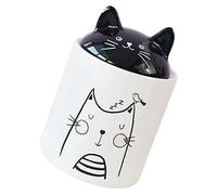 INOOMP Cute Cat-shaped Ceramic Canister with Lid Multi-functional Airtight Storage Jar for Spices Sugar Candy Tea Leaves Desktop Decoration Premium Smooth Gloss Finish Easy to Clean
