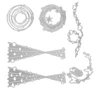 INOOMP Cutting Dies Metal Stencil Set 6pcs for Card Making High-Carbon Steel with Embossing Features, Suitable for Developing Creativity and Intelligence and Crafting Suitable for