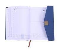 INOOMP Daily Planner Notebook and Ink Bleed Resistant Paper 2027 with Pu Cover A5 Tri Fold Compatible with Fountain Pens and Ballpoints, Academic Daily Agenda for Students