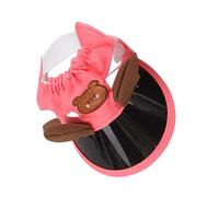 INOOMP Decorative Puppy Hat and Cat Sun Hat with Ear Protection, Lightweight Pet Sunshade Cap for Small Dogs and Cats, Pink m Size, Outdoor Party and Daily Use Accessory