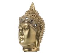 INOOMP Decorative Resin Buddha Head Statue for Office Desk and Living Room Artistic Vintage Design