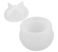 INOOMP DIY 2 Pack Crystal Epoxy Resin Jar Mold Silicone Mold for Candle Jar Creative White Reusable Versatile Use Silicone with Lid for Home Craft Projects