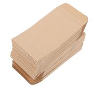 INOOMP DIY Blank Envelopes 100pcs 3.5x2.3 Inch Small Plain Money Envelopes in Khaki Paper with Secure Closure Chinese New Year for Wedding and Party Uses, Suitable for Bulk Use