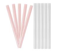 INOOMP DIY Hot Glue Sticks for Crafting and Repairs, 10pcs Pearl White and Sakura Pink, Compatible with Glue Guns, for Arts, Crafts and Handmade Projects