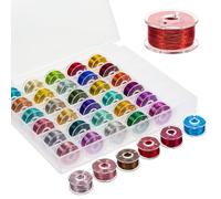 INOOMP DIY Machine Embroidery Threads 36 Metallic Grey Rolls for Sewing and Crafting Enthusiasts