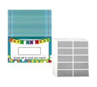 INOOMP DIY Scratch off Cards Interactive Entertainment with Blank Card Design 50 Sheets and Paper Material for School Supplies and Decor, for Birthday Parties and Classroom Prizes