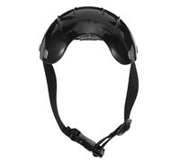 INOOMP Dog Safety Helmet for Small and Medium Dogs with Adjustable Chin Strap, Hard Black Plastic Motorcycle Style Hat for Outdoor Activities and Adventure