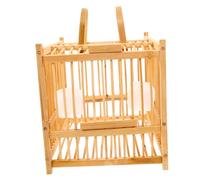 INOOMP Double Encrypted Bamboo Finches Cage Small Outdoor Birdcage Holder for Budgies and Small Birds Spacious Secure Design for Comfortable Pet Habitat
