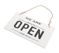 INOOMP Double Sided Wooden Open Closed Sign for Business Doors Rustic Modern Decoration Printing Wall Hanging for Shops Bars Shops Suitable for Windows and Doors