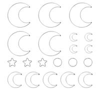 INOOMP Dream Catcher Iron Silver with Smooth 20pcs for Macrame Star and Moon Hoops, Friendly Craft Decoration and Wedding Supplies