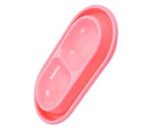 INOOMP Dual Bowl Pet Feeding Dish Suitable for Indoor and Outdoor Use Pink Pp Material with Ant-proof Design to Prevent Food Contamination with Modern Sleek Style for Cats and Dogs