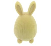 INOOMP Easter Resin Bunny Figurine Yellow Easter Bunny Holding Egg Table Decoration Mini Resin Animal Ornament for Holiday Party