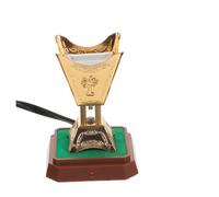 INOOMP Electric Car Incense Burner Antique Metal Aroma Therapy Censer for Aromatherapy Relaxation with Decorative Middle Eastern Design
