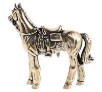 INOOMP Elegant Chinese Style Brass Horse Figurine with Oxidation Resistance, Small Decorative Lucky Zodiac Statue for Office Desktop, Timeless Cultural Appeal and Delicate Craftsmanship