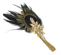 INOOMP Elegant Daisy Chain Headband for Women Made with Faux Plume and Crystal, Offering a Comfortable Wearing Experience, for Dance and Ball Party Occasions
