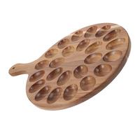 INOOMP Elegant Deviled Egg Platter Serving Tray Wood Grain for Party Food Platters Easy Catering