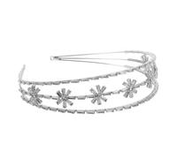 INOOMP Elegant Silver Copper Zircon Bridal Headband with Dazzling Sparkle and Comfortable Fit for Women on Special Occasions and Weddings