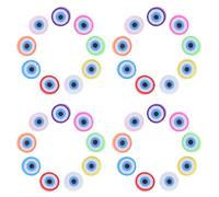 INOOMP Evil Eye Polymer Clay Beads 100pcs Flat Round Spacer Beads Lightweight in Assorted Colours Random Style for Projects and Crafting Necklaces Or Keychains for Jewelry Making