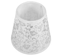 INOOMP Fabric Small Bell Lampshade for Wall and Ceiling Lamps E14 Fitting 3cm Aperture Silver Hook Pattern Cloth Shade for Living Room and Bedroom