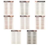 INOOMP Fake Eyebrow Stickers Black and Brown 8pcs Waterproof Hair-like People with Light or Sparse Eyebrows for Novice Makeup Users