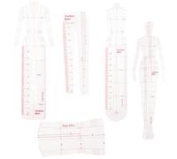 INOOMP Fashion Illustration Ruler Set 5 Pcs Clothing Sketching Templates for Tailors Sewing Pattern Making and Costume Design French Curve