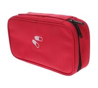 INOOMP First Aid Bag Outdoor Pouch Oxford Polyester Red Handle Inside Mesh Pockets for Car Travel Storage