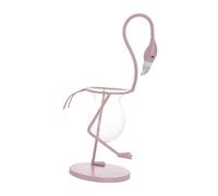 INOOMP Flamingo Shape Hydroponic Flower Vase with Stable Iron Bracket Desktop Plant Vessel for Home Office Decor Chic Pink Planter Ornament for Flower Arrangement and