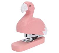 INOOMP Flamingo Shape Portable Stapler Wooden Manual Book Sewer Creative Design for Student Stationery and Desktop Decoration, Pink Colour, Compact Size for Easy Use