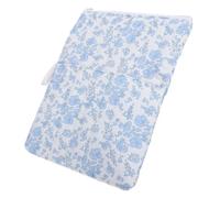INOOMP Floral Book Protective Cover for A5 Notebooks and Small Documents Blue Polyester Book Sleeve with Zippered Closure and Soft Inner Lining for Library Visits and Outdoor Reading