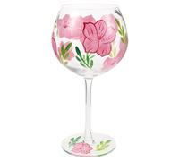 INOOMP Flower Painted Glass Cup - Elegant Stemmed Wine Goblet with Cherry Blossom Painted - Aesthetic Holiday Glass Drinkware for Cocktails Festive Party Special Occasions