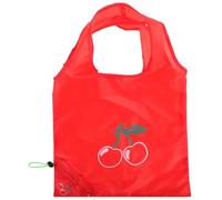 INOOMP Foldable Reusable Shopping Bags Polyester Tote Bags 5pcs with Cherry Pattern Red Lightweight Eco Friendly for Retail Shopping and Event Grocery