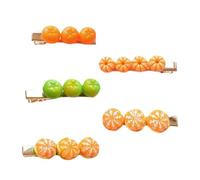 INOOMP Fruit Hair Clips Resin and Metal Material for Women 5pcs Japanese Style Holds Hair Tightly Creates Beautiful Hairstyles for Daily Use