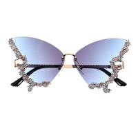 INOOMP Funky Glasses with UV Protection for Women and Resin Metal Frame Butterfly Shaped Oversized Sunglasses Stylish Party Sunglasses and Fun for Sunny Days and Outdoor Activities