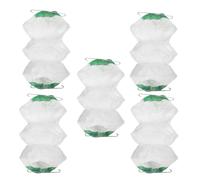 INOOMP Gas Lamp Mantles Tubular Double Iron Clip Structure and 5pcs Green Polyester with Tightly Woven Threelayer Design Versatile and Resistant for Outdoor Camping and Backyard Use