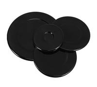 INOOMP Gas Stove Burner Head Replacement Kit 4Pcs Black Lightweight Burner Caps for Home Kitchen Use