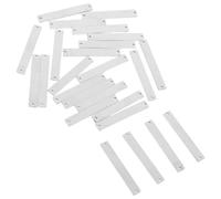 INOOMP Geometric Bar Pendants with Double Holes Stainless Steel 25pcs Smooth Finish Square Elements for Jewelry Making and Formal Gatherings