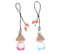 INOOMP Glass Diffuser Boost Mood Relax Mind and Body Car Fragrance Bottle 2pcs with Hanging Design for Car Interior Suitable for Office and Home