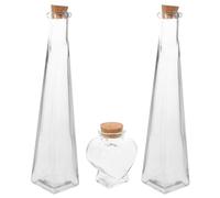 INOOMP Glass Sand Ceremony Bottles 3Pcs with Cork Stoppers for Wedding Unity and Decorative Favors